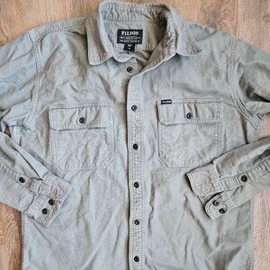 Filson Northwest Camp Shirt Men's Medium Balsam Green 100% Cotton Workwear M
